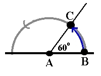 Vinkelen BAC er en 60 graders vinkel.